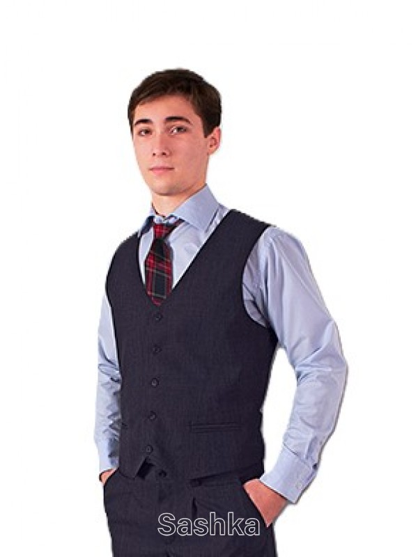 Класичний жилет для підлітка Sashka синій, розмір 152-188